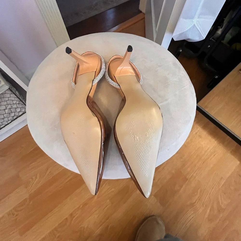Brown transparent Zara heels with diamond sling back - Picture 4 of 6